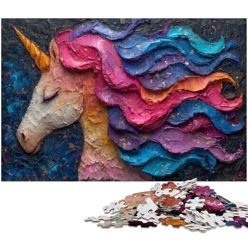 Puzzle für Erwachsene mit 1000 Teilen Farbpferd Unmögliches Puzzle für Jugendliche ab 14 Jahren (Größe 75 x 50 cm) von zouxangzz