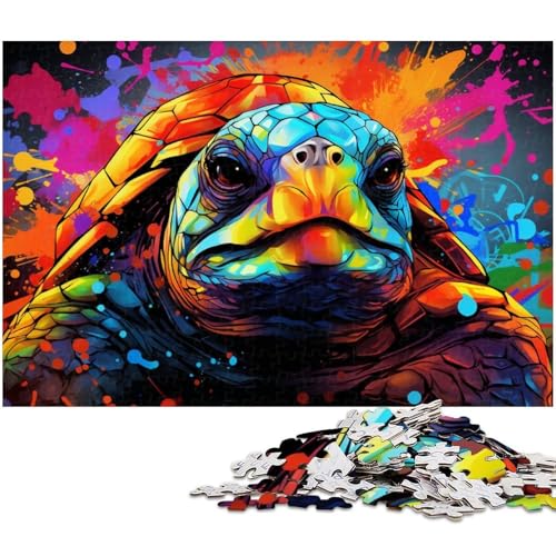 Puzzle für Erwachsene mit 1000 Teilen Farbschildkröte Präzisionsschnitt Kunstwerk Geschenk für Teenager ab 14 Jahren 1000 Teile (75 x 50 cm) von zouxangzz