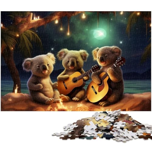 Puzzle für Erwachsene mit 1000 Teilen Galaxie Koala Gitarren Puzzle Kunstwerk Geburtstagsgeschenk Wandkunst (Größe 38 x 26 cm) von zouxangzz
