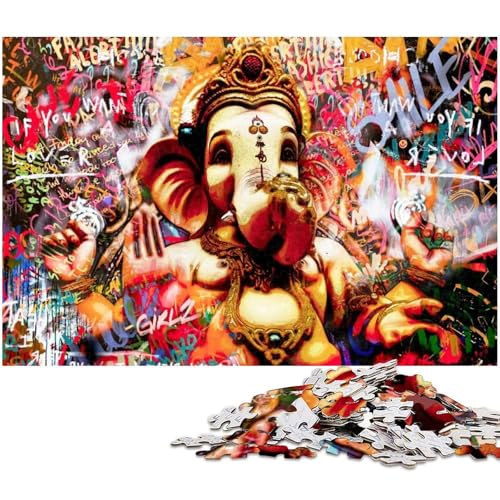 Puzzle für Erwachsene mit 1000 Teilen Ganesh Unmögliches Puzzle für Jugendliche ab 14 Jahren (Größe 75 x 50 cm) von zouxangzz