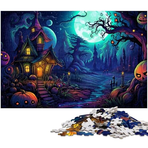 Puzzle für Erwachsene mit 1000 Teilen Halloween Horrornacht unmögliches Puzzle für Jugendliche ab 14 Jahren 1000 Teile (75 x 50 cm) von zouxangzz
