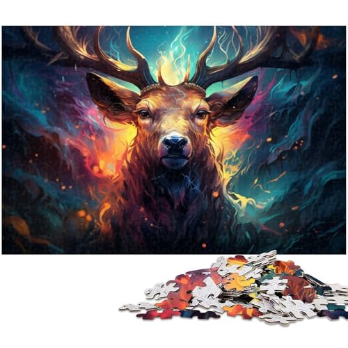 Puzzle für Erwachsene mit 1000 Teilen Heiliger Hirsch im Fantasiewald Puzzle Kunstwerk Geburtstagsgeschenk Wandkunst 1000 Teile (38 x 26 cm) von zouxangzz