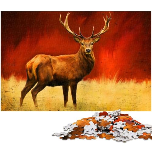 Puzzle für Erwachsene mit 1000 Teilen Hirsch Unmögliches Puzzle für Teenager ab 14 Jahren (Größe 75 x 50 cm) von zouxangzz