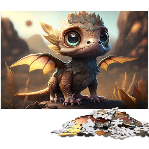 Puzzle für Erwachsene mit 1000 Teilen Kleiner hellbrauner Drache Puzzlespaß für die ganze Familie Aktivitäten für zu Hause Geburtstagsgeschenk Reisegeschenk (Größe 38 x 26 cm) von zouxangzz