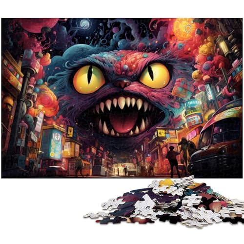 Puzzle für Erwachsene mit 1000 Teilen Monster kommen in die Bunte Stadt pädagogische Herausforderung Stressabbau schwierige Herausforderung 1000 Teile (75 x 50 cm) von zouxangzz