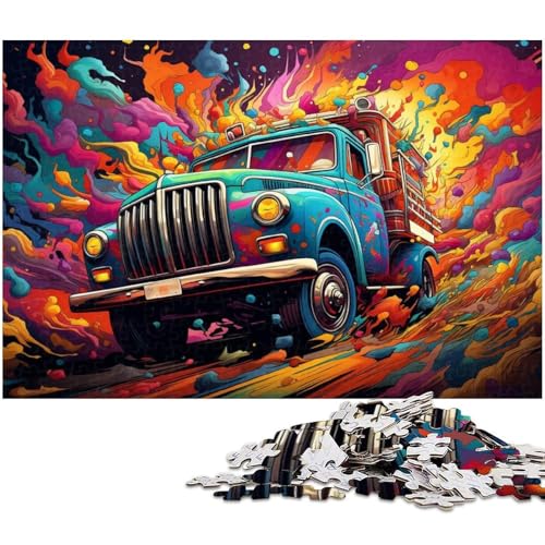 Puzzle für Erwachsene mit 1000 Teilen Motiv: Maler LKW schwieriges Puzzle tolle Geschenke und Spielzeuge für Teenager ab 14 Jahren 1000 Teile (38 x 26 cm) von zouxangzz