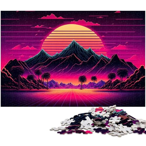 Puzzle für Erwachsene mit 1000 Teilen Neonlandschaft Unmögliches Puzzle für Jugendliche ab 14 Jahren (Größe 75 x 50 cm) von zouxangzz
