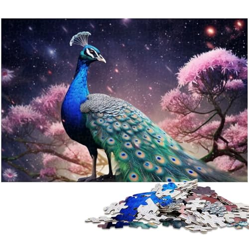 Puzzle für Erwachsene mit 1000 Teilen Pfauenblume unmögliches Puzzle für Jugendliche ab 14 Jahren (Größe 75 x 50 cm) von zouxangzz