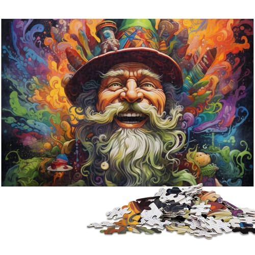 Puzzle für Erwachsene mit 1000 Teilen Psychedelic Leprechaun Unmögliches Puzzle für Teenager ab 14 Jahren (Größe 75 x 50 cm) von zouxangzz