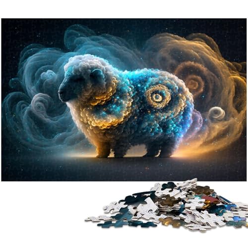 Puzzle für Erwachsene mit 1000 Teilen Schaf Puzzle Kunstwerk Geburtstagsgeschenk Wandkunst (Größe 38 x 26 cm) von zouxangzz