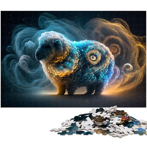Puzzle für Erwachsene mit 1000 Teilen Schaf Unmögliches Puzzle für Jugendliche ab 14 Jahren (Größe 75 x 50 cm) von zouxangzz
