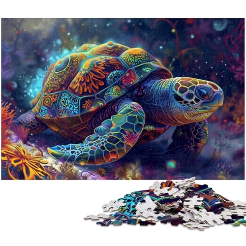 Puzzle für Erwachsene mit 1000 Teilen Schildkröte unmögliches Puzzle für Teenager ab 14 Jahren (Größe 75 x 50 cm) von zouxangzz