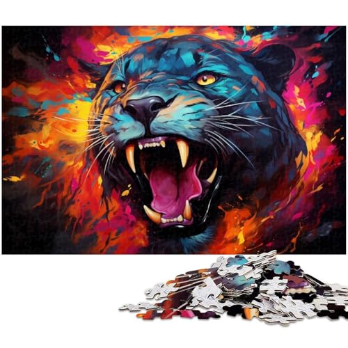 Puzzle für Erwachsene mit 1000 Teilen Schwarzer Panther Tier schwierig tolles Geschenk und Spielzeug für Teenager ab 14 Jahren 1000 Teile (75 x 50 cm) von zouxangzz
