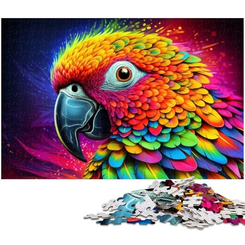 Puzzle für Erwachsene mit 1000 Teilen Tiere Vögel Papageien pädagogische Herausforderung Stressabbau schwierige Herausforderung (Größe 75 x 50 cm) von zouxangzz