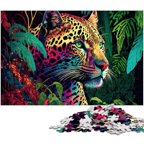 Puzzle für Erwachsene mit 1000 Teilen Tierleoparden unmögliches Puzzle für Jugendliche ab 14 Jahren 1000 Teile (75 x 50 cm) von zouxangzz