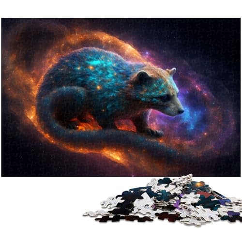 Puzzle für Erwachsene mit 1000 Teilen Waschbär Puzzle Spaß für die ganze Familie Aktivitäten zu Hause Geburtstagsgeschenk Reisegeschenk (Größe 38 x 26 cm) von zouxangzz