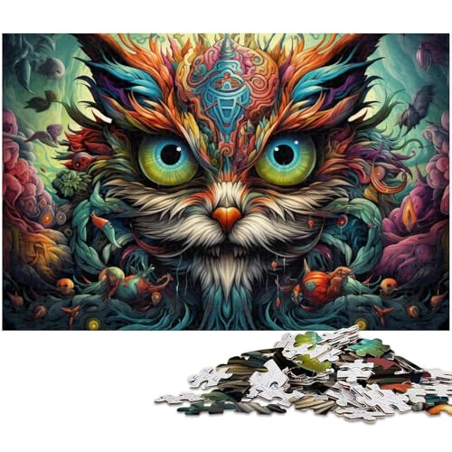Puzzle für Erwachsene mit 1000 Teilen bizarres farbenfrohes Monster Das Puzzle mit passendem Poster und Quizblatt 1000 Teile (38 x 26 cm) von zouxangzz