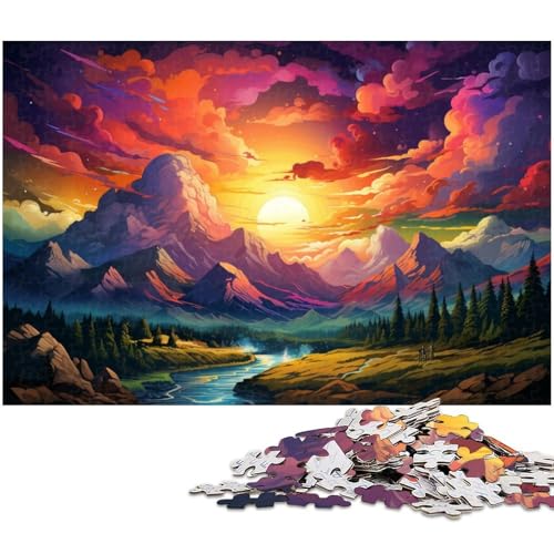 Puzzle für Erwachsene mit 1000 Teilen farbenfrohe Illustration der Sierra Nevada Berge Das Puzzle mit passendem Poster und Quizblatt 1000 Teile (75 x 50 cm) von zouxangzz