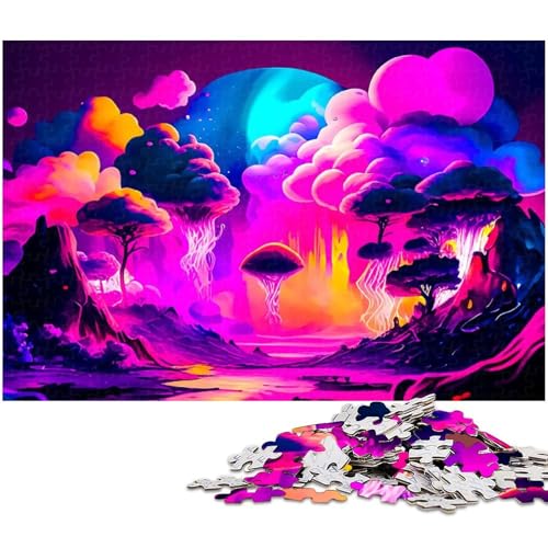 Puzzle für Erwachsene mit 1000 Teilen farbenfrohe Landschaft Spaß für die ganze Familie mit passendem Poster und Quizblatt 1000 Teile (38 x 26 cm) von zouxangzz