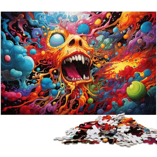 Puzzle für Erwachsene mit 1000 Teilen farbenfrohe psychedelische Kunst präzise geschnittenes Puzzle Kunstwerk Geschenk für Teenager ab 14 Jahren 1000 Teile (75 x 50 cm) von zouxangzz