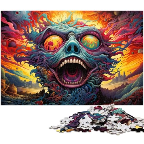 Puzzle für Erwachsene mit 1000 Teilen farbenfrohe psychedelische Monster der Welt Puzzle Kunstwerk Geburtstagsgeschenk Wandkunst 1000 Teile (38 x 26 cm) von zouxangzz