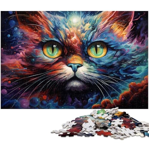 Puzzle für Erwachsene mit 1000 Teilen farbenfrohe psychedelische Siamkatze pädagogische Herausforderung Stressabbau schwierige Herausforderung 1000 Teile (75 x 50 cm) von zouxangzz