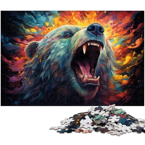 Puzzle für Erwachsene mit 1000 Teilen farbenfroher Fantasie Eisbär präzise geschnittenes Puzzle Kunstwerk Geschenk für Teenager ab 14 Jahren 1000 Teile (75 x 50 cm) von zouxangzz