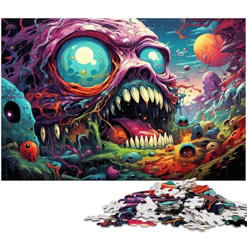 Puzzle für Erwachsene mit 1000 Teilen farbenfroher Psychedelischer Teufel pädagogische Herausforderung Stressabbau schwierige Herausforderung 1000 Teile (75 x 50 cm) von zouxangzz
