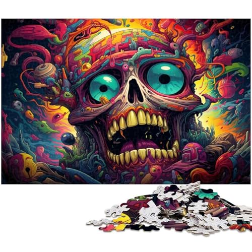 Puzzle für Erwachsene mit 1000 Teilen farbenfrohes Fantasy Monster Kunst Puzzle Kunstwerk Geburtstagsgeschenk Wandkunst 1000 Teile (38 x 26 cm) von zouxangzz