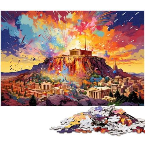 Puzzle für Erwachsene mit 1000 Teilen farbenfrohes Griechenland Athen Puzzle Spaß für die ganze Familie Aktivitäten für zu Hause Geburtstagsgeschenk Reisegeschenke 1000 Teile (75 x 50 cm) von zouxangzz
