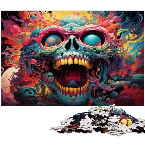 Puzzle für Erwachsene mit 1000 Teilen farbenfrohes psychedelisches Dämonen Puzzle Kunstwerk Geburtstagsgeschenk Wandkunst 1000 Teile (38 x 26 cm) von zouxangzz