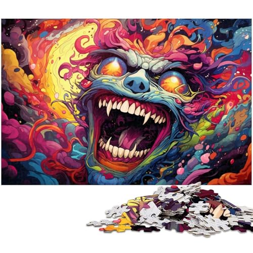 Puzzle für Erwachsene mit 1000 Teilen farbenfrohes psychedelisches Monster Puzzle Kunstwerk Geburtstagsgeschenk Wandkunst 1000 Teile (75 x 50 cm) von zouxangzz