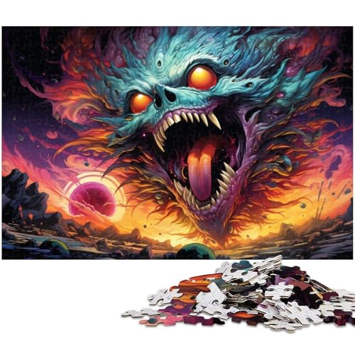 Puzzle für Erwachsene mit 1000 Teilen farbenfrohes psychedelisches Monster Puzzle Kunstwerk Geburtstagsgeschenk Wandkunst 1000 Teile (75 x 50 cm) von zouxangzz