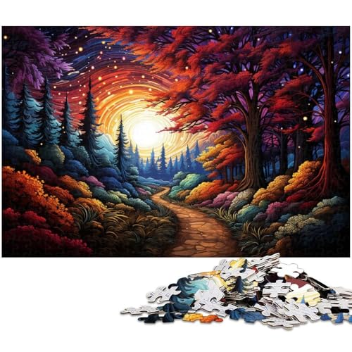Puzzle für Erwachsene mit 1000 Teilen psychedelische Bunte Landschaft Kunstwerk Geburtstagsgeschenk Wandkunst 1000 Teile (75 x 50 cm) von zouxangzz