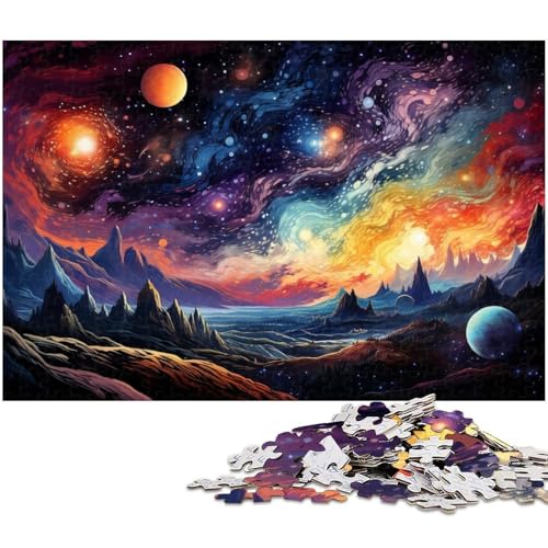 Puzzle für Erwachsene mit 1000 Teilen psychedelische Planetenlandschaft Puzzlespaß für die ganze Familie Spaß für zu Hause Aktivitäten Geburtstagsgeschenk Reisegeschenke 1000 Teile (38 x 26 cm) von zouxangzz
