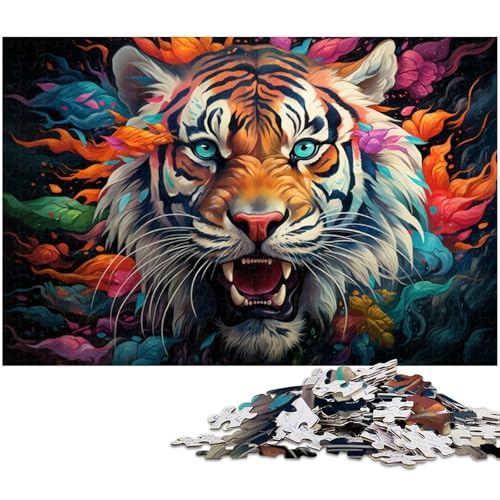 Puzzle für Erwachsene mit 1000 Teilen wütender gewalttätiger Tiger schwieriges Puzzle tolle Geschenke und Spielzeuge für Teenager ab 14 Jahren 1000 Teile (75 x 50 cm) von zouxangzz