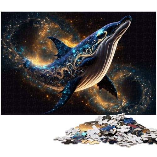 Puzzle mit 1000 Teilen Geistertier Wal Puzzle für Erwachsene Papierpuzzle Spielzeug Wanddekoration (Größe 38 x 26 cm) von zouxangzz