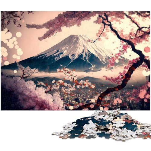 Puzzle mit 1000 Teilen für Erwachsene Berg Fuji anspruchsvolles schwieriges Puzzle EIN Kunstwerk für Jugendliche ab 14 Jahren (Größe 38 x 26 cm) von zouxangzz
