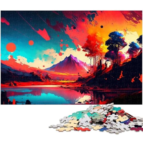Puzzle mit 1000 Teilen für Erwachsene Bunte Berge Puzzle praktisches Spiel ideal für Teenager ab 14 Jahren (Größe 38 x 26 cm) von zouxangzz