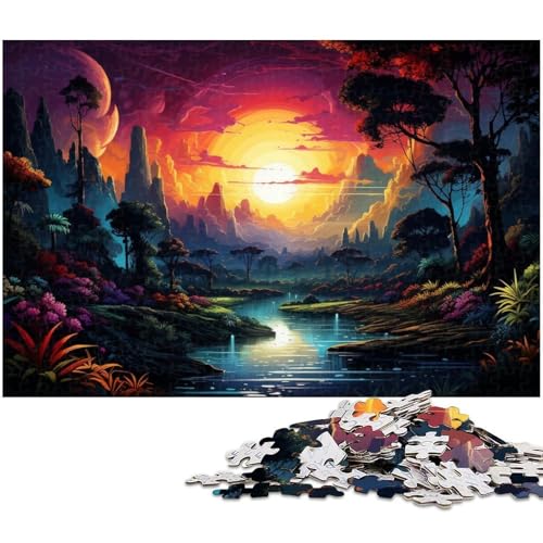 Puzzle mit 1000 Teilen für Erwachsene Farbillustration des Amazonas Regenwalds Puzzle für Erwachsene Papierpuzzle Lernspiel 1000 Teile (38 x 26 cm) von zouxangzz