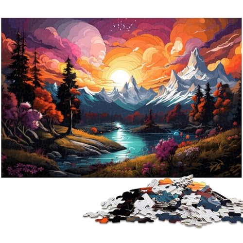 Puzzle mit 1000 Teilen für Erwachsene Farbillustration des Grand Teton Nationalparks Puzzle praktisches Spiel ideal für Teenager ab 14 Jahren 1000 Teile (75 x 50 cm) von zouxangzz