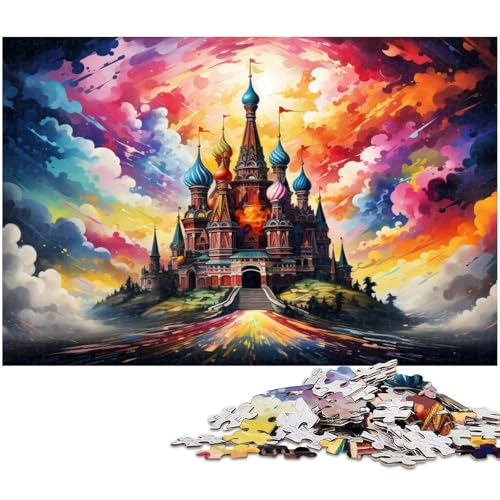 Puzzle mit 1000 Teilen für Erwachsene Farbillustration von Schloss Pavelnis Lernspiele Weihnachts und Geburtstagsgeschenke für Teenager ab 14 Jahren 1000 Teile (38 x 26 cm) von zouxangzz