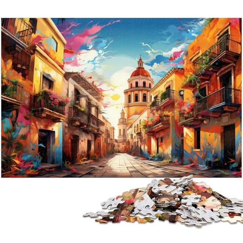 Puzzle mit 1000 Teilen für Erwachsene Farbillustration von Sevilla Puzzle Lernspiele Weihnachts und Geburtstagsgeschenke für Teenager ab 14 Jahren 1000 PCS (38 x 26 cm) von zouxangzz