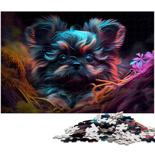 Puzzle mit 1000 Teilen für Erwachsene Haustier Pudel Puzzle Lernspiele Weihnachts und Geburtstagsgeschenke für Teenager ab 14 Jahren (Größe 38 x 26 cm) von zouxangzz