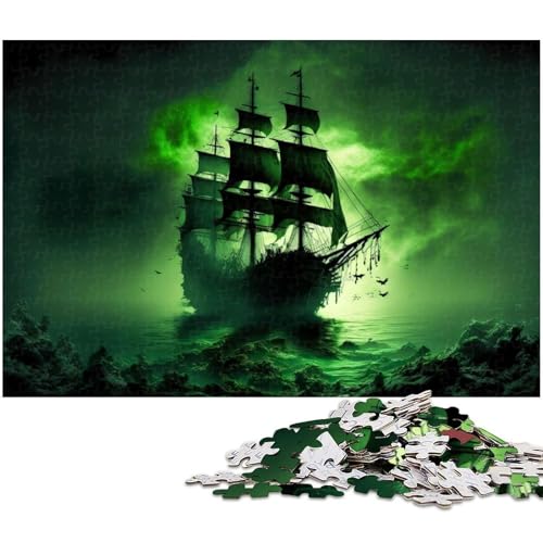 Puzzle mit 1000 Teilen für Erwachsene Segel Piratenschiff Puzzle Lernspiele Weihnachts und Geburtstagsgeschenke für Teenager ab 14 Jahren (Größe 38 x 26 cm) von zouxangzz
