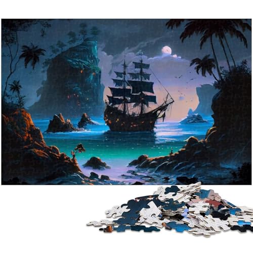 Puzzle mit 1000 Teilen für Erwachsene Segel Piratenschiff Puzzle Lernspiele Weihnachts und Geburtstagsgeschenke für Teenager ab 14 Jahren (Größe 38 x 26 cm) von zouxangzz