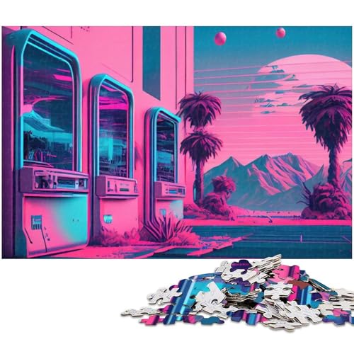Puzzle mit 1000 Teilen für Erwachsene Vaporwave Retro Vibes Lernspiele Weihnachts und Geburtstagsgeschenke für Teenager ab 14 Jahren (Größe 75 x 50 cm) von zouxangzz