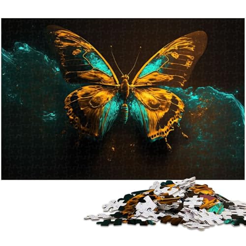 Puzzle mit 1000 Teilen für Erwachsene buntes Schmetterlingspuzzle Lernspiele Weihnachts und Geburtstagsgeschenke für Teenager ab 14 Jahren (Größe 38 x 26 cm) von zouxangzz