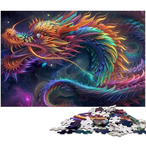 Puzzle mit 1000 Teilen für Erwachsene chinesisches Drachenpuzzle Lernspiele Weihnachts und Geburtstagsgeschenke für Teenager ab 14 Jahren (Größe 38 x 26 cm) von zouxangzz