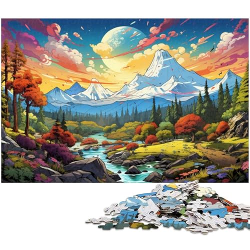 Puzzle mit 1000 Teilen für Erwachsene farbenfrohe Illustration der Sierra Nevada Berge Puzzle praktisches Spiel ideal für Teenager ab 14 Jahren 1000 Teile (38 x 26 cm) von zouxangzz